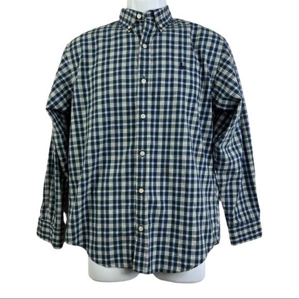 Ralph Lauren Teenager Boy Shirts Blue Plaid Sz L